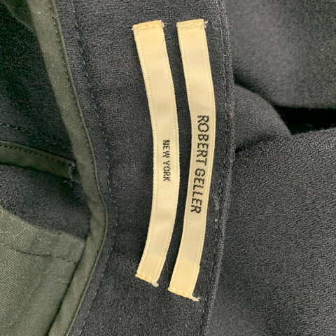ROBERT GELLER Size 32 Navy Wool High Waisted Dress Pants