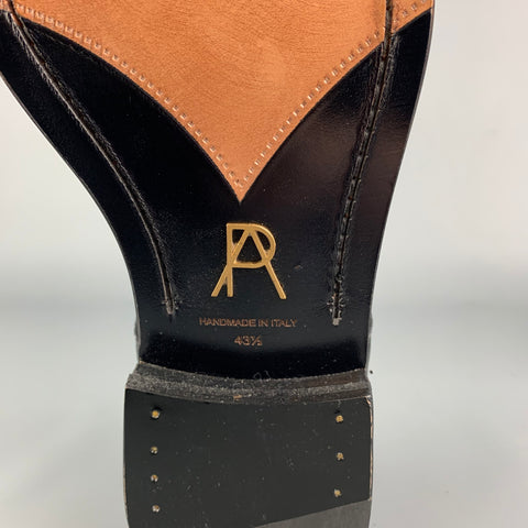 PAUL ANDREW Size 10.5 Black Leather Lace Up Shoes
