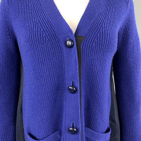 SACAI Size M Blue Chiffon Camisole Back Cardigan