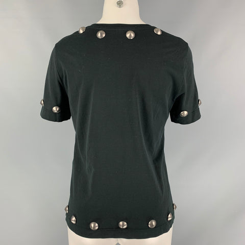 JOHN RICHMOND Size S  Black Print   Cotton Crew-Neck T-Shirt