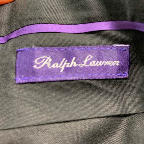 RALPH LAUREN Taille 36 Pantalon habillé en laine sergé noir à devant plat
