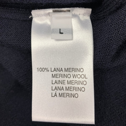 VERSACE COLLECTION Size L Navy Knitted Merino Wool Pullover