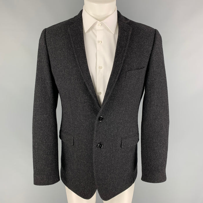 DOLCE &amp; GABBANA Talla 40 Abrigo deportivo de cachemira gris con solapa de muesca