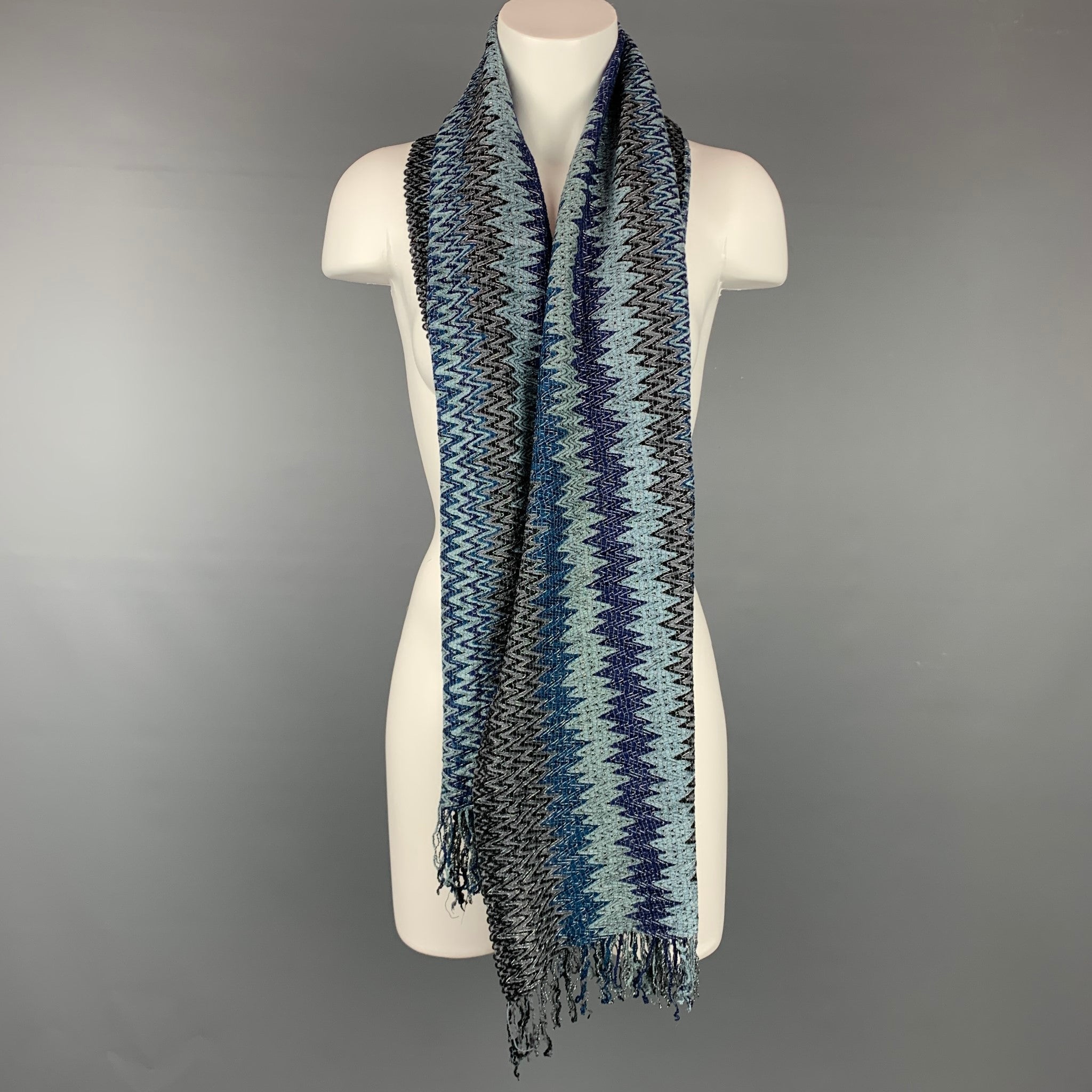 Missoni grey zigzag fashion scarf