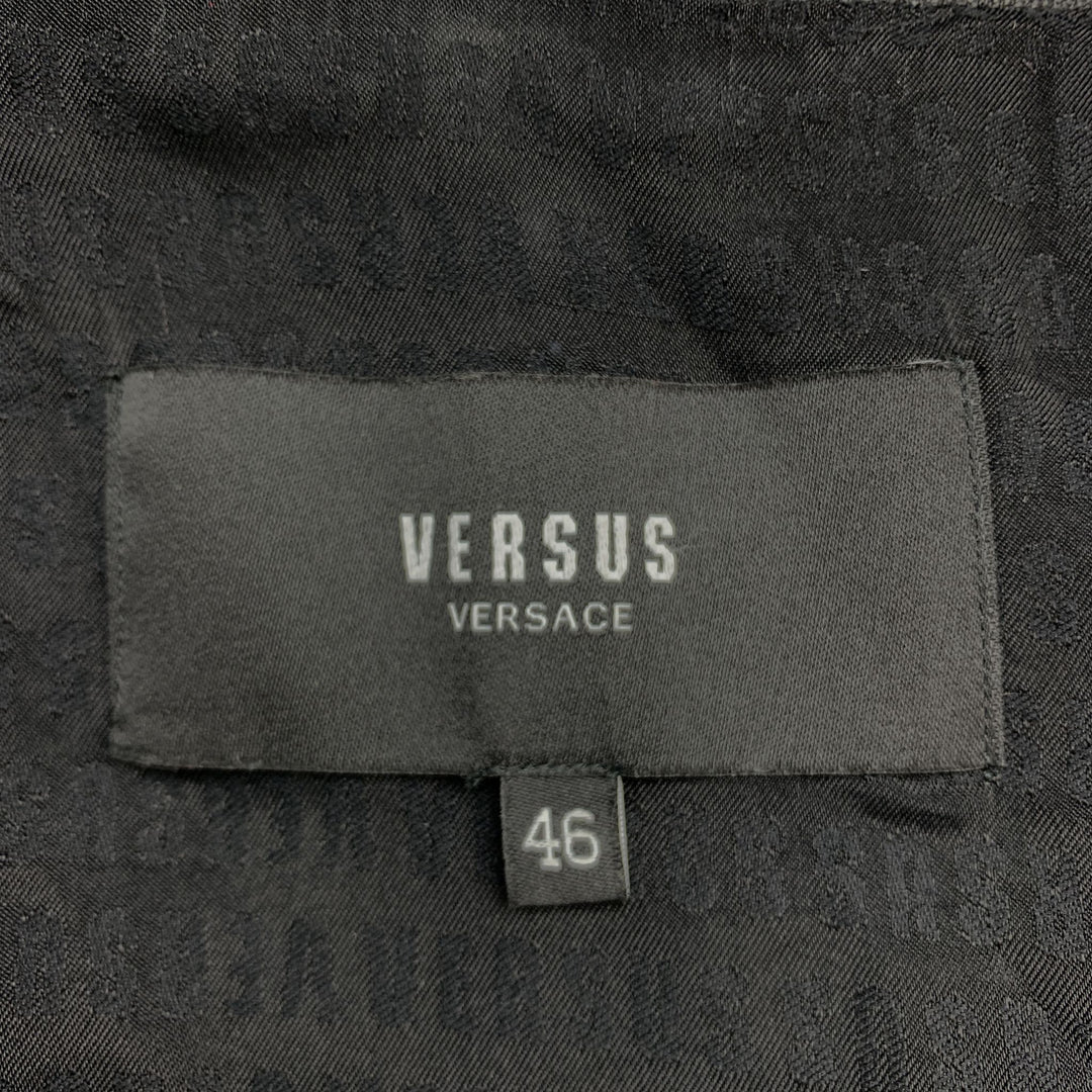 VERSUS by VERSACE Size XS Black Leather Lion Head Biker Vest