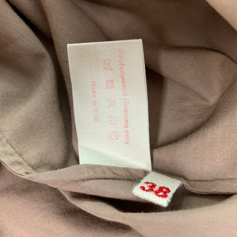 MARNI Size 2 Beige &  Brown Cotton Pleated A-Line Skirt