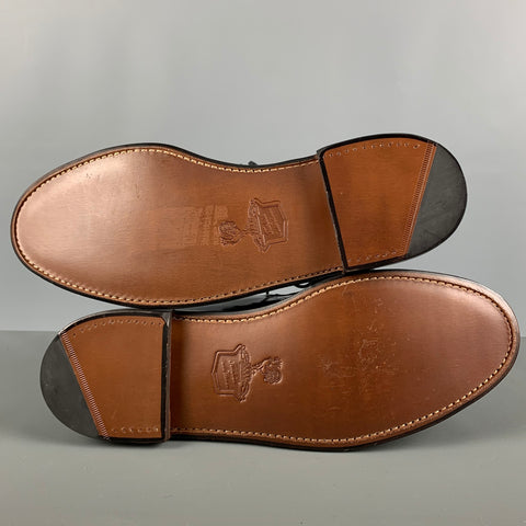 DUCKIE BROWN Talla 12 Botas con cordones de cuero macizo negro