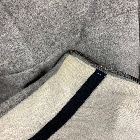 BRUNELLO CUCINELLI Size S Light Gray Stripe Wool Cashmere Zip Up Vest