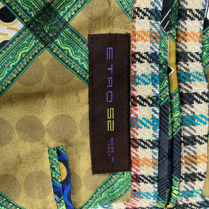ETRO Size 42 Multi-Color Plaid Cotton / Silk Notch Lapel Sport Coat