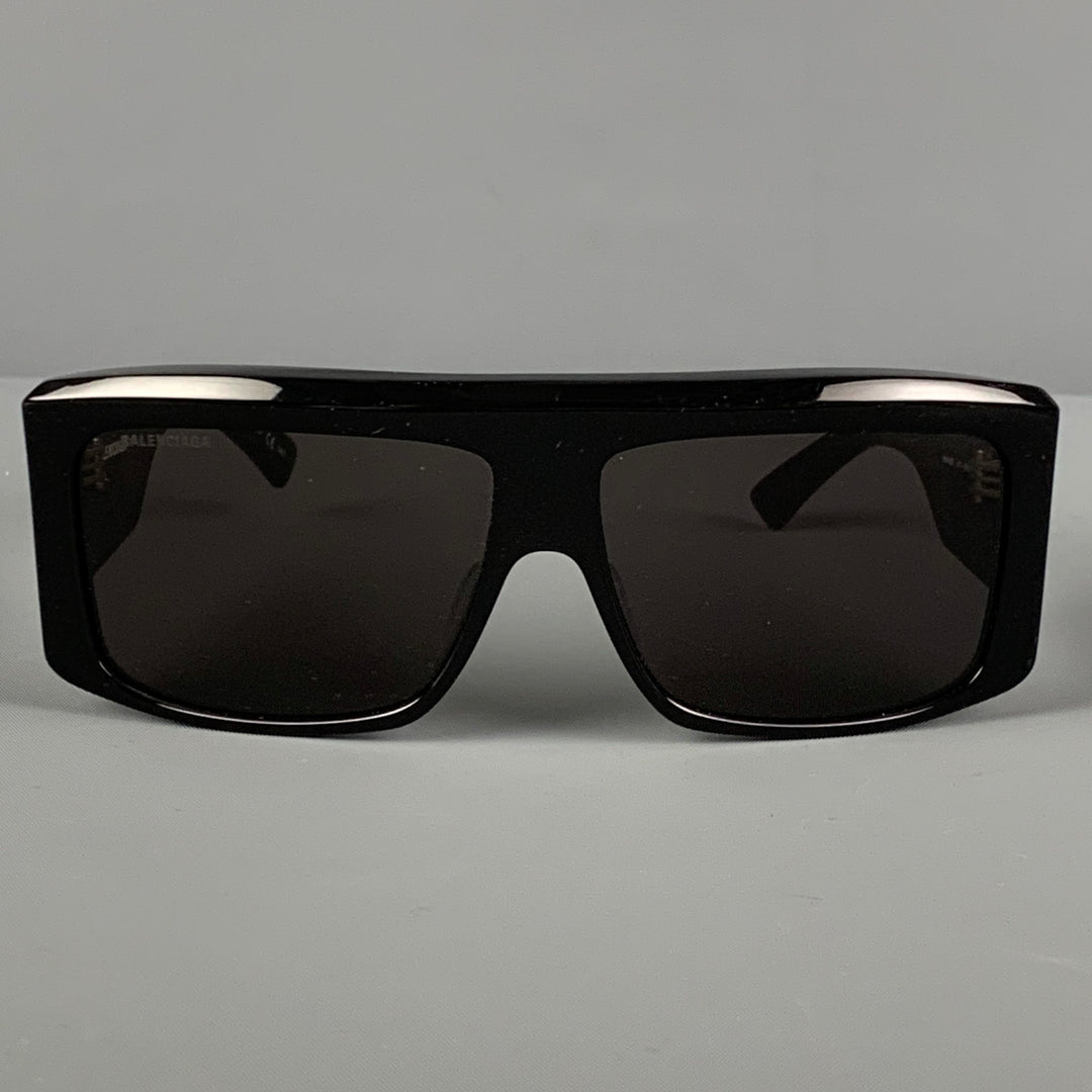 BALENCIAGA Black Acetate Square Sunglasses