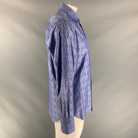 ROBERT GRAHAM Size XL Blue Print Cotton Button Up Long Sleeve Shirt