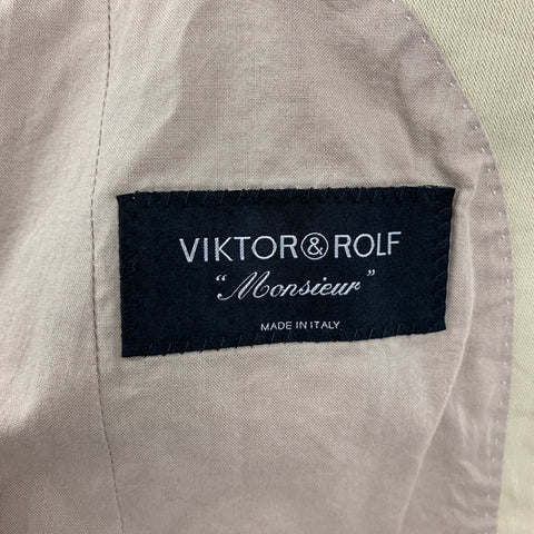 VIKTOR & ROLF Size 36 Beige Applique Cotton Metal Sport Coat