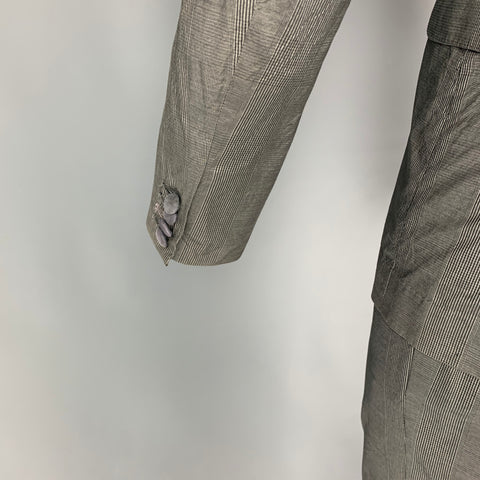 PAUL SMITH Size S Gray Glenplaid Cotton Silk Notch Lapel Suit
