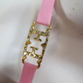 ESCADA COUTURE Size 8 Pink Silk Pleated Bust Gold Charm Strap Evening Gown ESCADA