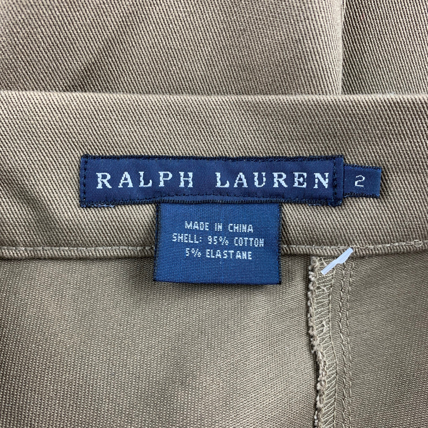 RALPH LAUREN Blue Label Size 2 Khaki Twill Cotton Leggings