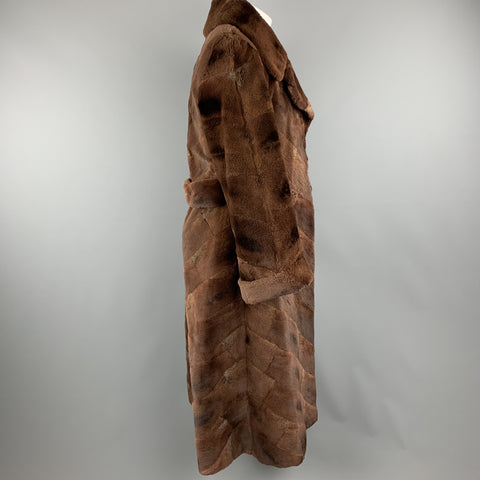 NEIMAN MARCUS ZUKISize L Brown Muskrat Fur Vintage Coat