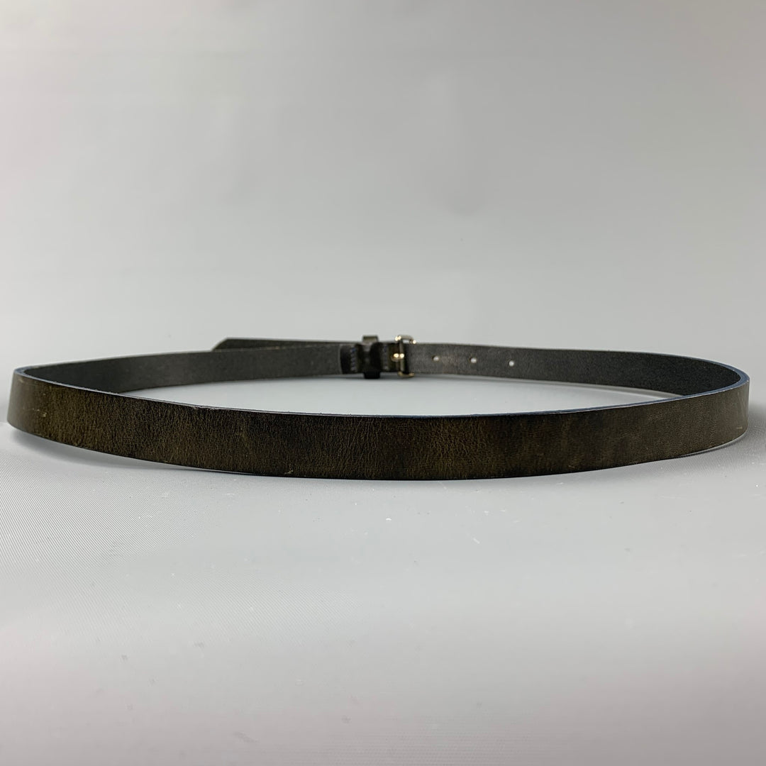 PAUL SMITH Waist Size 36 Charcoal Leather Belt