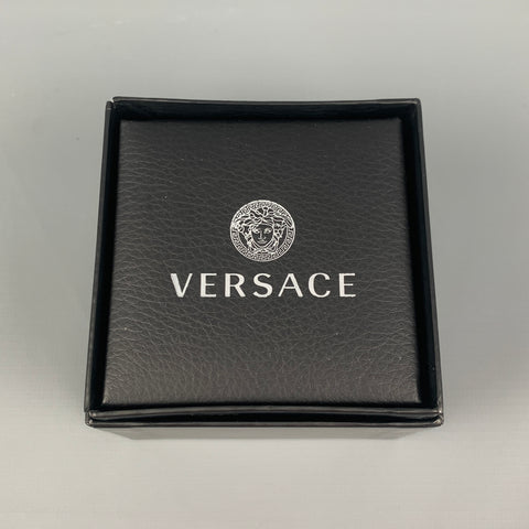 VERSACE Gold Tone Link Metal Round Cage Medusa Head Necklace