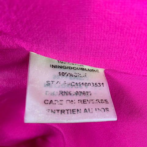 ALICE + OLIVIA Top de vestido con mangas casquillo y lentejuelas de seda rosa talla M