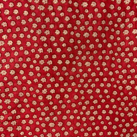 VINTAGE Red & Beige Floral Cotton Scarf