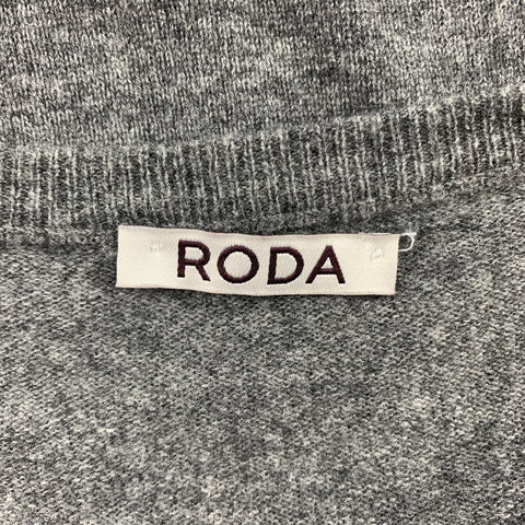 RODA Size M Grey Dots Wool / Cashmere Crew-Neck Pullover
