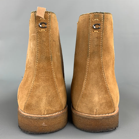 COACH Size 9.5 Camel Suede Chelsea Boots