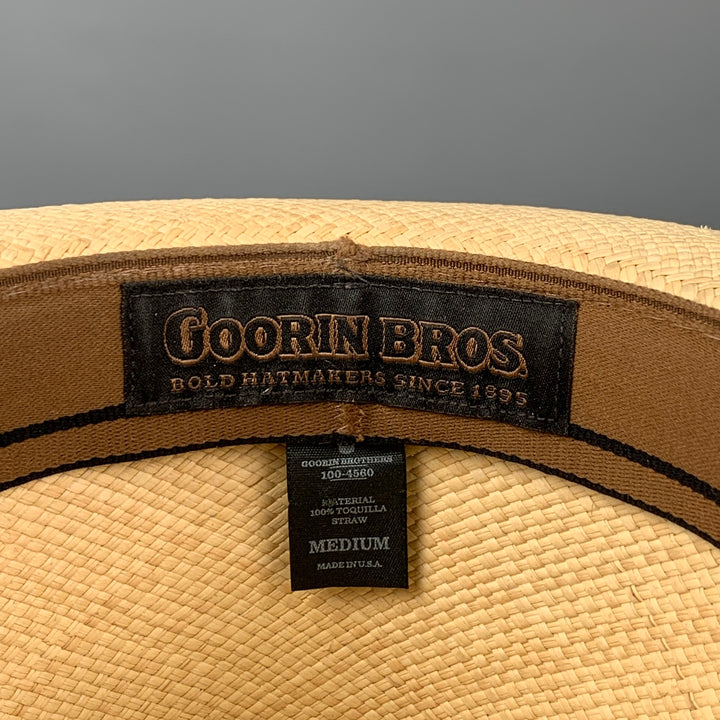 GOORIN BROTHERS Size M Natural Woven Straw Panama Hat