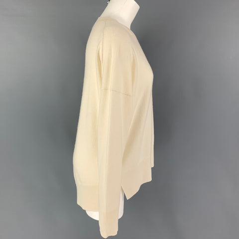 THEORY Size L Cream Cashmere Sweater