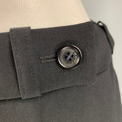 CELINE Size L Black Wool Blend Zip Dress Pants