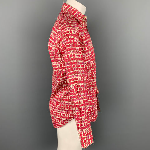 ROBERT GRAHAM Size S Red & White Floral Cotton Button Up Long Sleeve Shirt