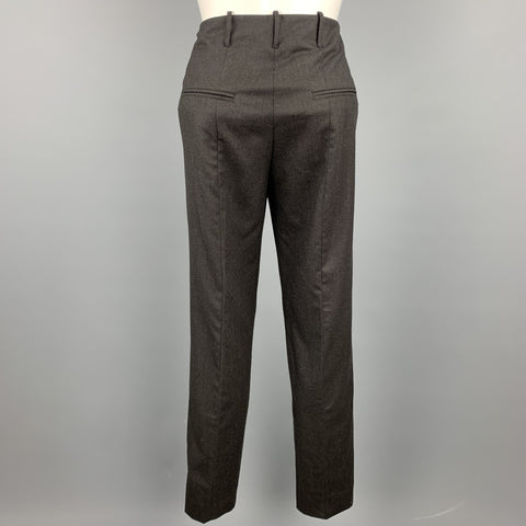 JIL SANDER Size 0 Charcoal Virgin Wool Straight Leg Dress Pants