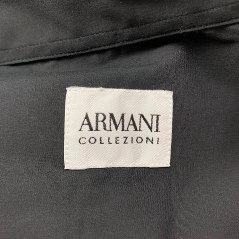 ARMANI COLLEZIONI Size XL Black Cotton Blend Button Up Long Sleeve Shirt