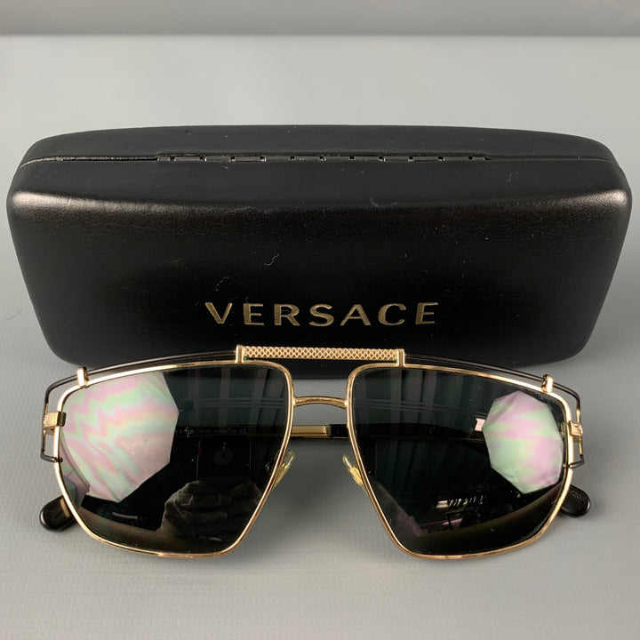 VERSACE Gold Metal Sunglasses