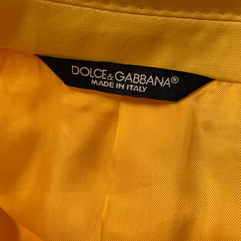 DOLCE & GABBANA Size 44 Yellow Wool Peak Lapel Sport Coat