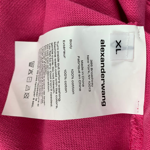 ALEXANDER WANG Size XL Pink Solid Cotton Oversized Long Sleeve Shirt