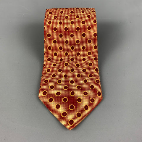ERMENEGILDO ZEGNA Red & Yellow Dots Silk Tie