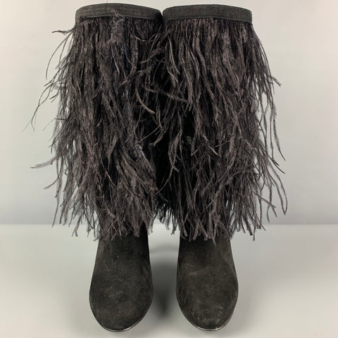 MICHAEL by MICHAEL KORS Taille 7,5 Bottes Asha en daim noir à enfiler