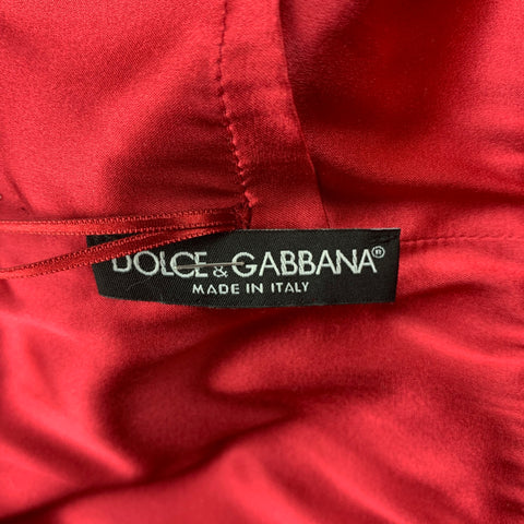 DOLCE &amp; GABBANA Taille 4 Robe de cocktail doublée de soie et dentelle rouge