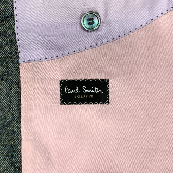 PAUL SMITH Chest Size 42 Nailhead Grey Wool / Cashmere Notch Lapel Sport Coat