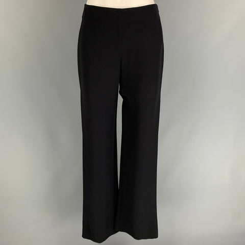 GIORGIO ARMANI Size 0 Black Silk Wide Leg Dress Pants