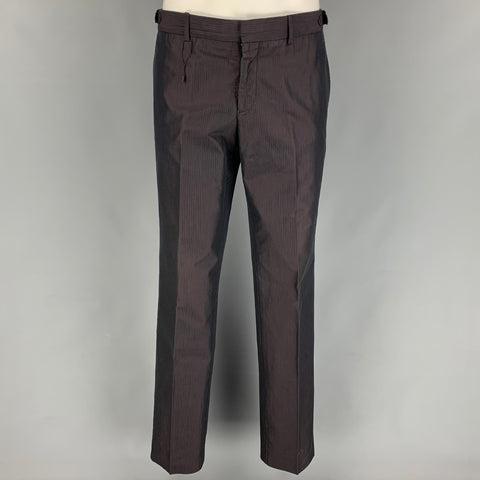 BURBERRY PRORSUM Spring 2008 Size 38 Regular Plum Stripe Cotton / Silk Suit