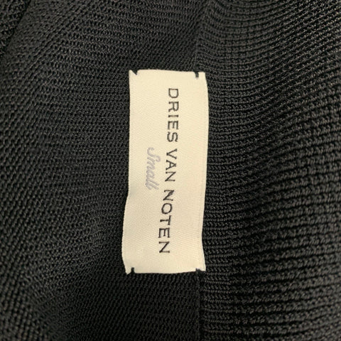 DRIES VAN NOTEN Size S Black & White Viscose / Cotton Two Tone Polo Shirt