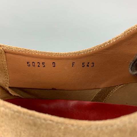 GRENSON Size 9 Tan Suede Lace Up Dress Shoes
