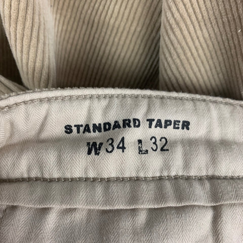 LEVI'S Size 34 Beige Corduroy Cotton Polyester Standard Taper Pants