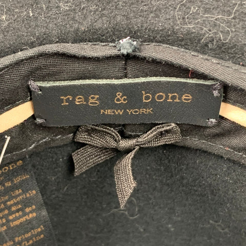 RAG &amp; BONE Chapeau Fedora en Feutre de Laine Noir Taille L