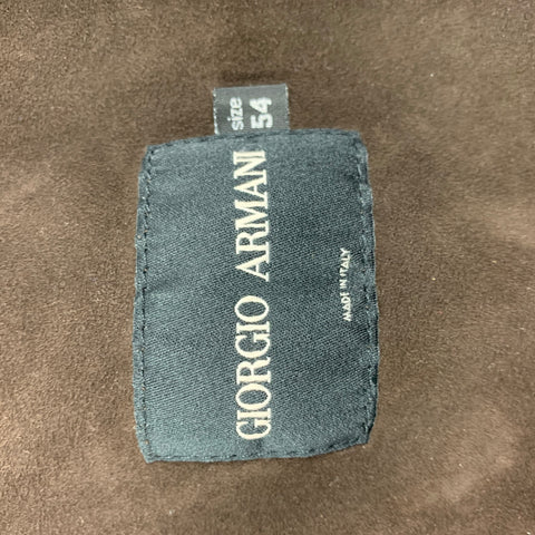GIORGIO ARMANI Size 44 Brown Suede Peak Lapel Jacket