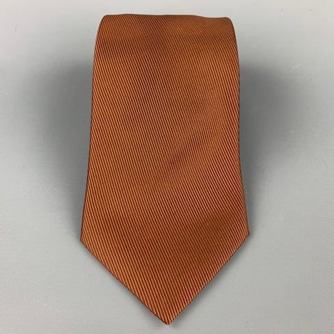 ITALO FERRETTI Brown Textured Silk Tie