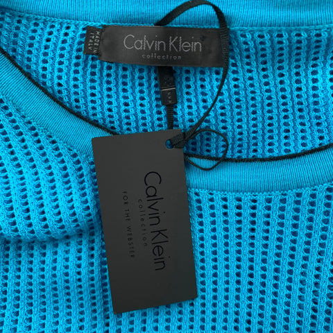 COLLECTION CALVIN KLEIN Taille XS Pull à col rond en coton Aqua Mesh