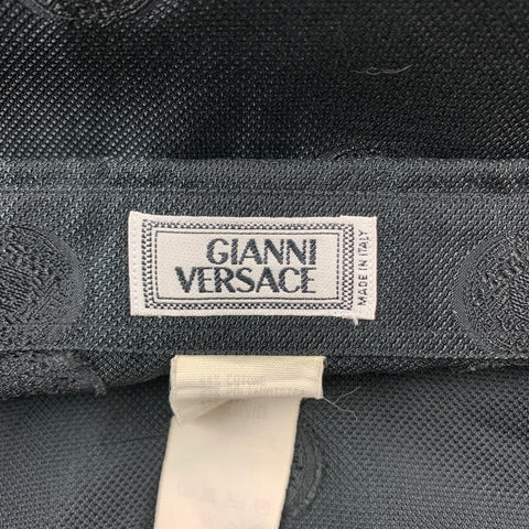 Vintage GIANNI VERSACE Size M Black Medusa Head Print Cotton Blend  Long Sleeve Shirt