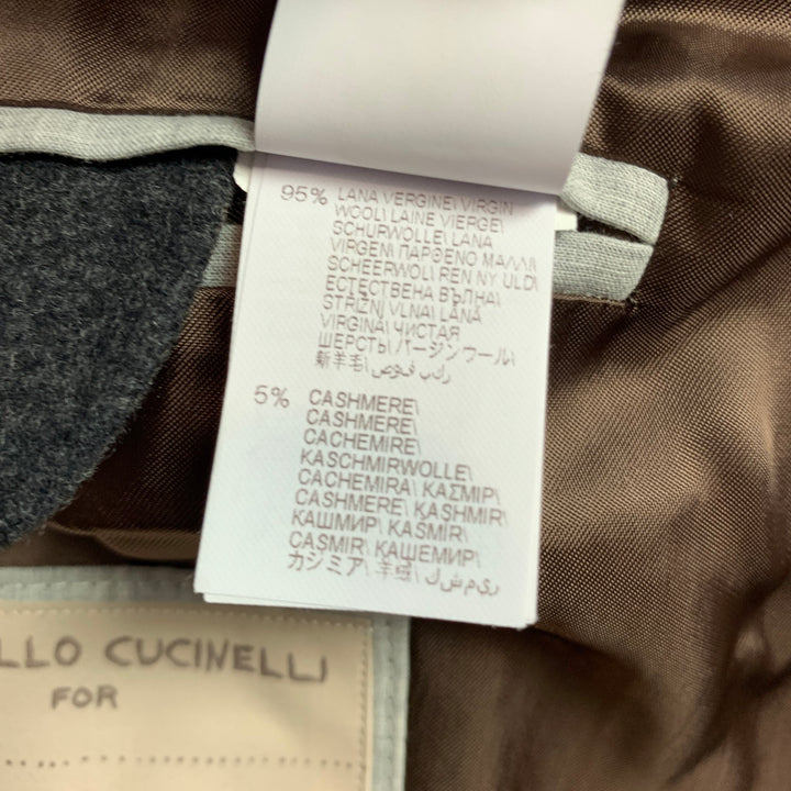 BRUNELLO CUCINELLI Size XXL Charcoal Wool / Cashmere Jacket